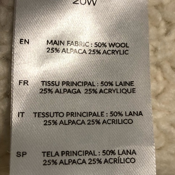 I R O PARIS Winter White Chunky Cable Knit Drop shoulder Sweater XL Wool/Alpaca - Picture 9 of 10